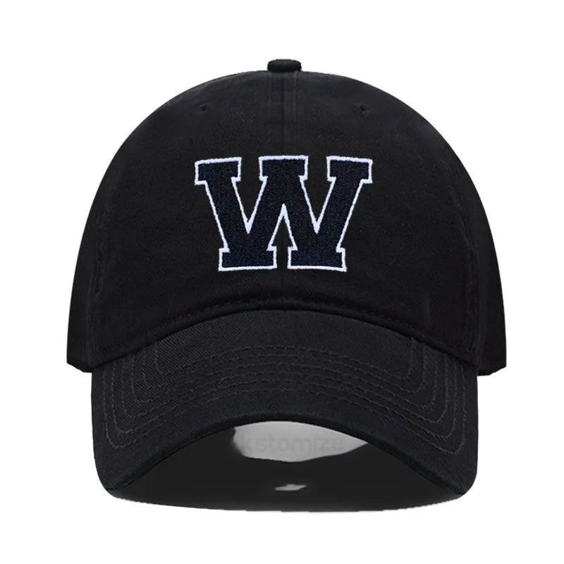 Initial Letter A-Z Embroider Baseball Cap Men Womne Soft Cotton Team Sport Visors Snapback Caps