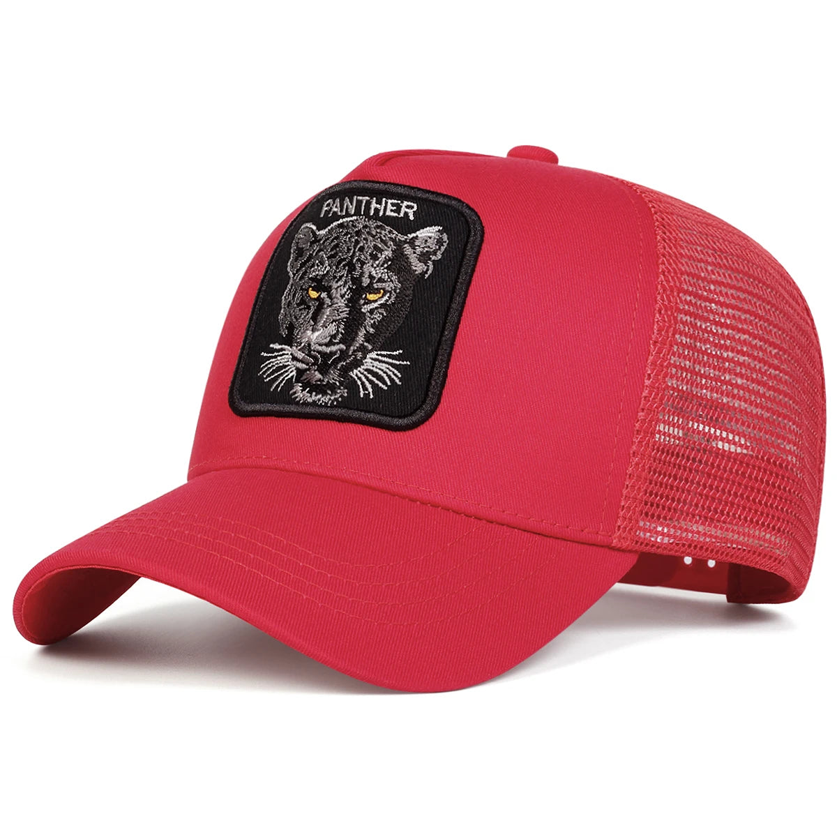 Unisex Panther Embroidery Baseball Net Caps Spring Summer Outdoor Adjustable Casual Hats Sunscreen