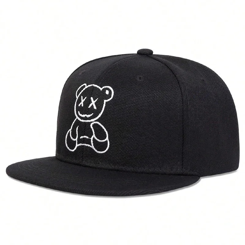 Unisex Xx Little Bear Embroidery Hip-Hop Hats Spring Autumn Adjustable Casual Snapback Baseball Caps