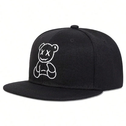 Unisex Xx Little Bear Embroidery Hip-Hop Hats Spring Autumn Adjustable Casual Snapback Baseball Caps
