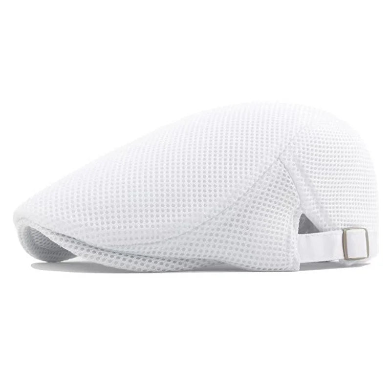 Men Mesh Newsboy Caps British Painters Hats Spring Summer Ventilate Berets Adjustable Flat Cap Hip