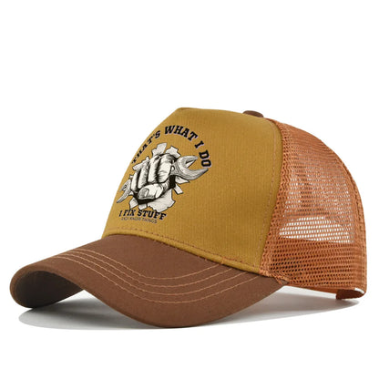 Spring Summer Printed Mesh Breathable Baseball Cap Personality Logo Men Women Couples Visor Hat