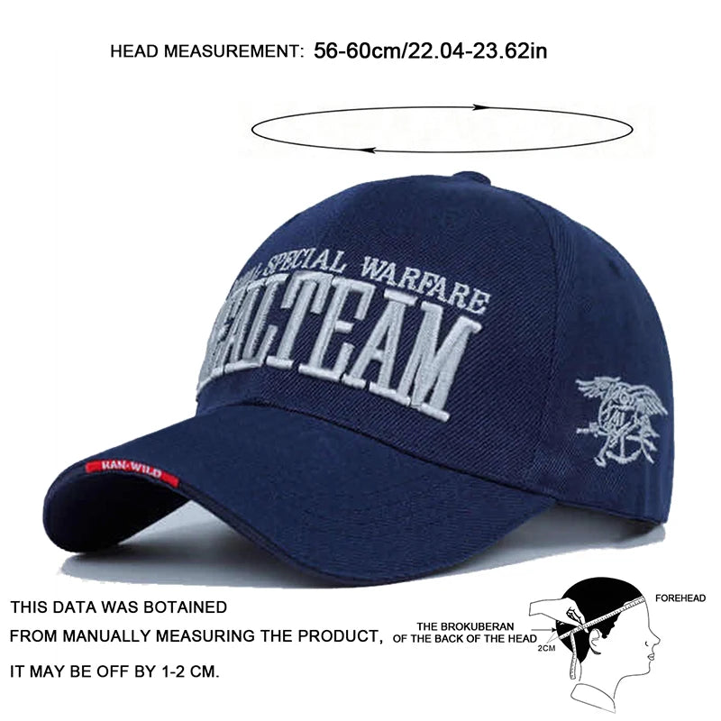 Unisex Sealteam Letter Embroidery Baseball Caps Spring Autumn Outdoor Adjustable Casual Hats