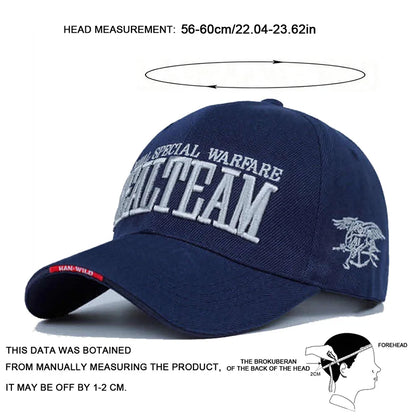 Unisex Sealteam Letter Embroidery Baseball Caps Spring Autumn Outdoor Adjustable Casual Hats