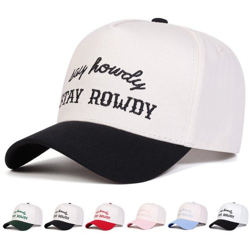 Unisex Stay Rowdy Letter Embroidery Baseball Caps Spring Autumn Outdoor Adjustable Casual Hats Hip