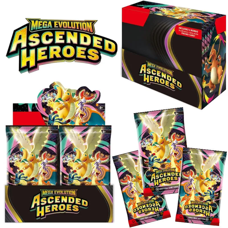360 Pokémon TCG English Cards Set – Mega Evolution, Phantasmal Flames, Scarlet & Violet 151, Black Bolt Booster Trading Cards