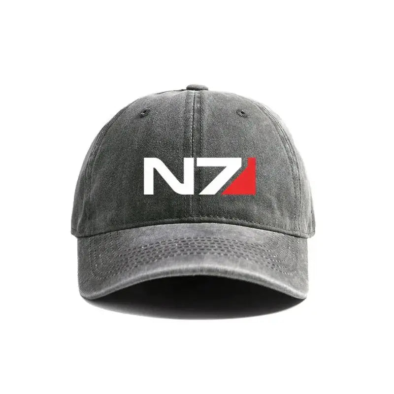 Mass Effect N7 Baseball Caps Distressed Hats Cap Men Women Retro Outdoor Summer Adjustable