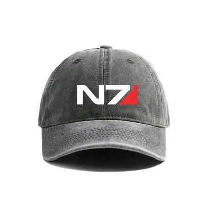 Mass Effect N7 Baseball Caps Distressed Hats Cap Men Women Retro Outdoor Summer Adjustable