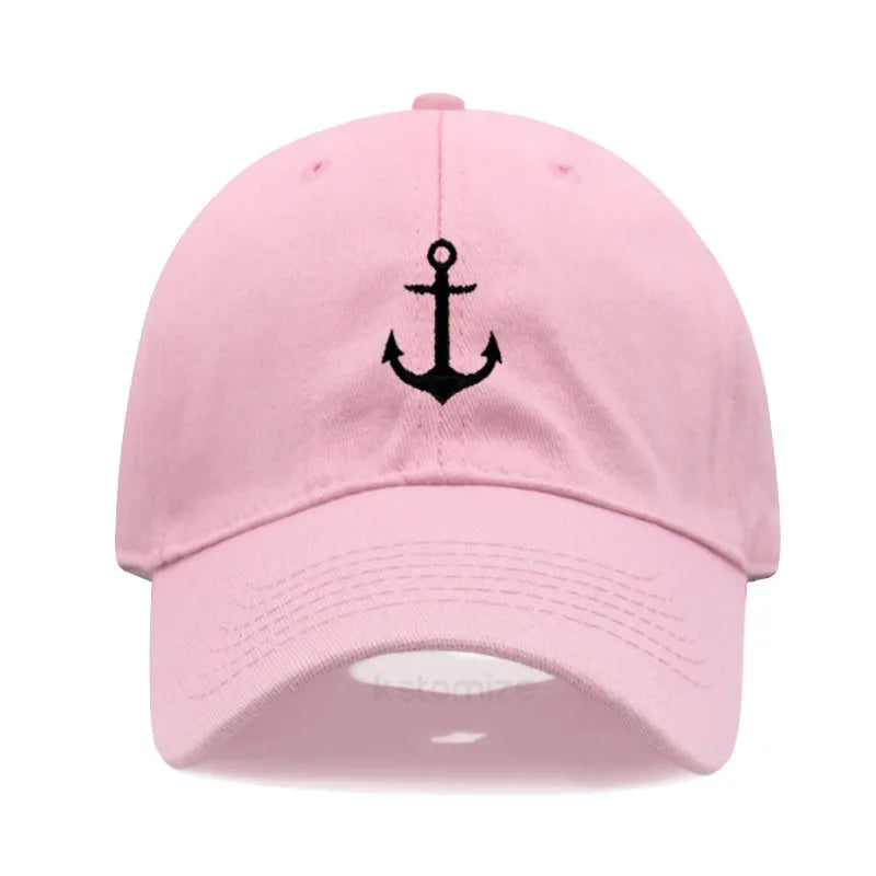 Anchor Embroidered Baseball Cap Women Men Adjustable Soft Washed Cotton Dad Hat Unisex Classic Golf