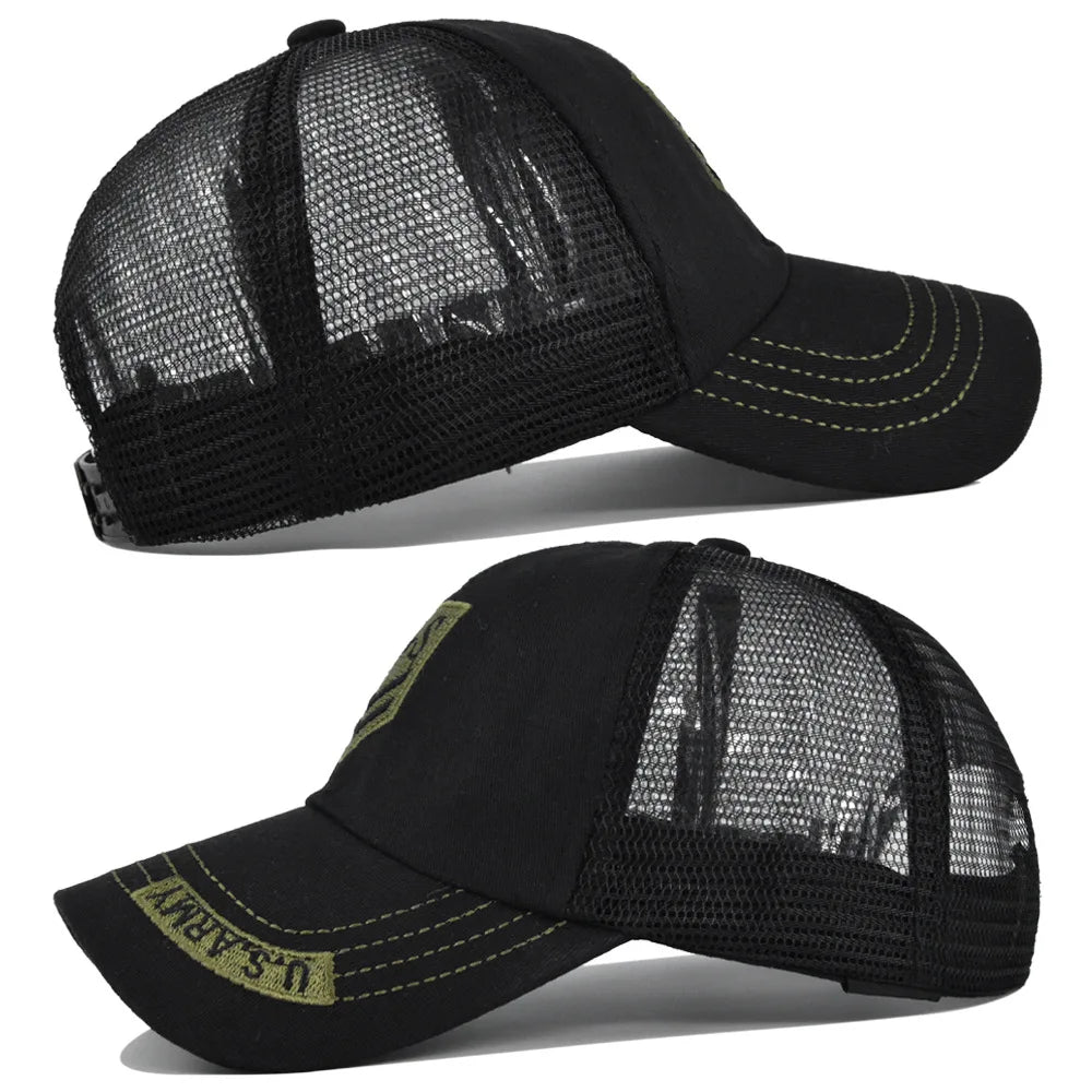 Summer Mesh Baseball Cap Men Adjustable Breathable Cotton Streetwear Outdoor Sports Sun Visor Hat