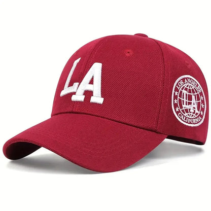Unisex La Letter Embroidery Baseball Caps Spring Autumn Outdoor Adjustable Casual Hats Sunscreen Hat
