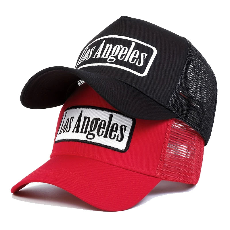 Unisex Los Angeles Print Baseball Net Caps Spring Summer Outdoor Adjustable Casual Hats Sunscreen