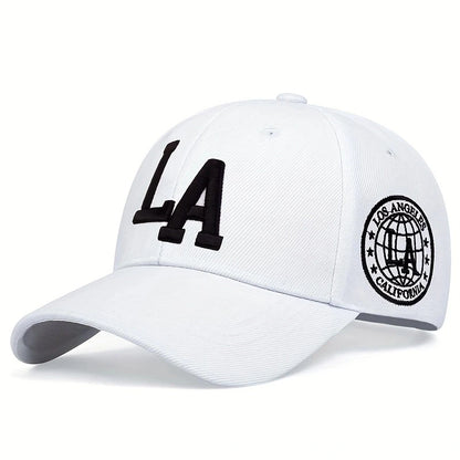 Unisex La Letter Embroidery Baseball Caps Spring Autumn Outdoor Adjustable Casual Hats Sunscreen Hat
