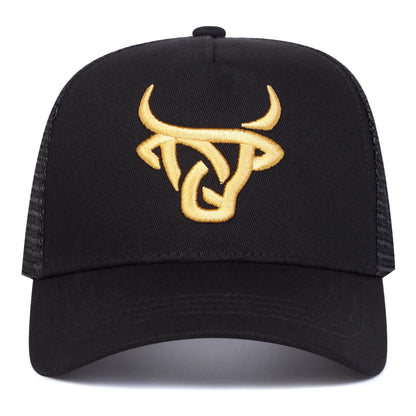 Unisex Ox Head Embroidery Baseball Net Caps Spring Summer Outdoor Adjustable Casual Hats Hip Hop Hat