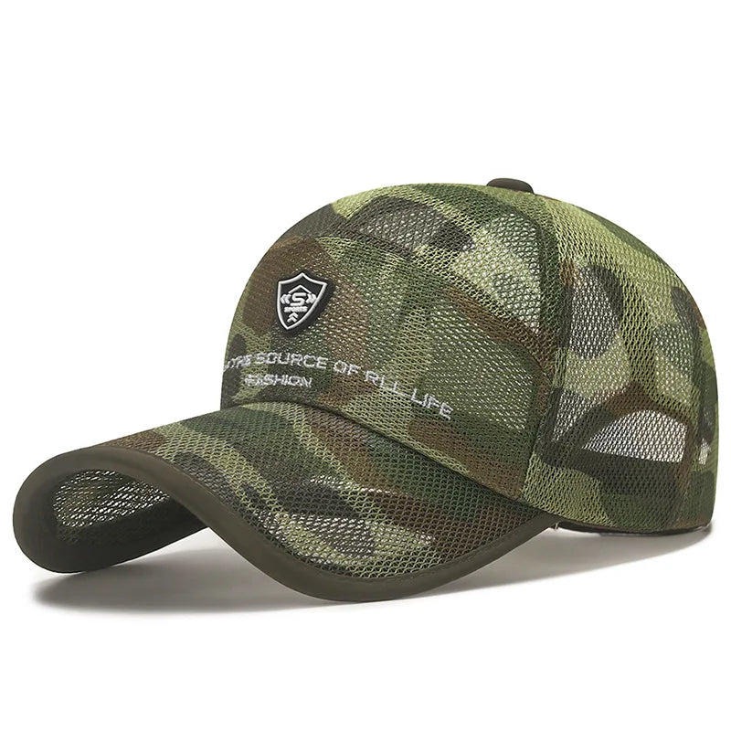 Summer Women Men Fishing Mesh Sun Hat Caps Female Male Black White Outdoor Sport Baseball Hats Cap