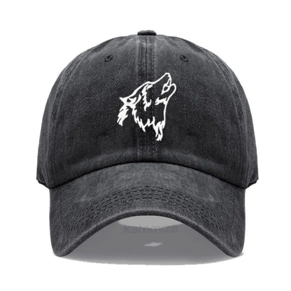 Women S Baseball Cap Men Washed Cotton Wolf Howl Embroidery Dad Hat Sport Golf Caps Man Sun Hats