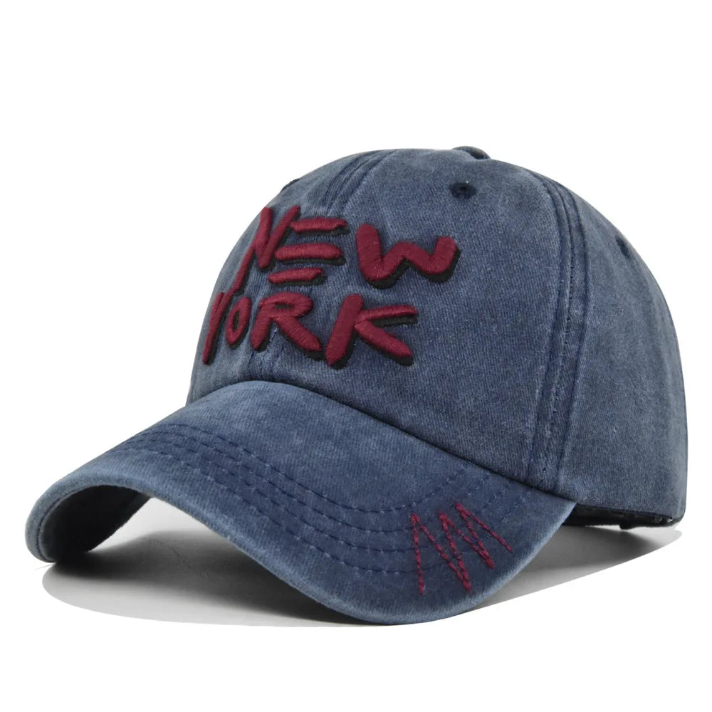 York Baseball Caps Washed Cotton Hat Men Women Gorras Snapback Sun Protection Casquette Dad Outdoors