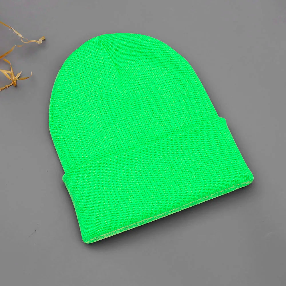 24 Colors Unisex Beanie Hat Men Women Winter Knit Caps Soft Ski Hats - Soft
