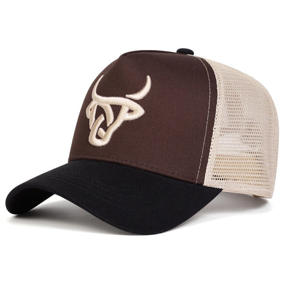 Unisex Ox Head Embroidery Baseball Net Caps Spring Summer Outdoor Adjustable Casual Hats Hip Hop Hat