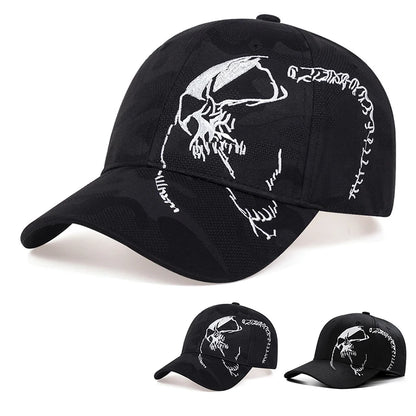 Unisex Side Skull Pattern Embroidery Baseball Caps Spring Autumn Outdoor Adjustable Casual Hats