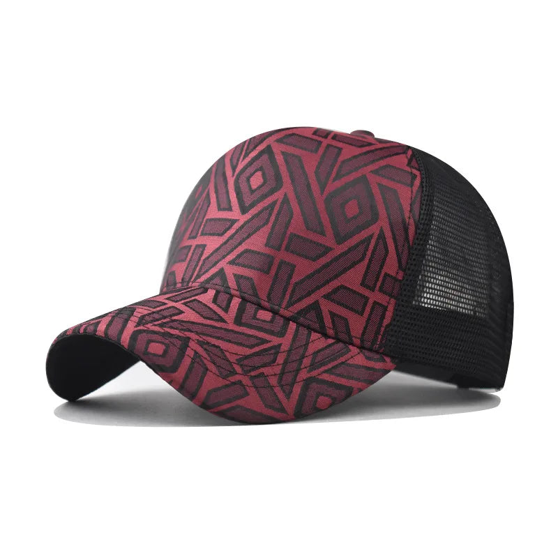 54-60cm Adjustable Thousand Birds Rhombus Plaid Baseball Men S Women Cap Hat Black Flat Brim
