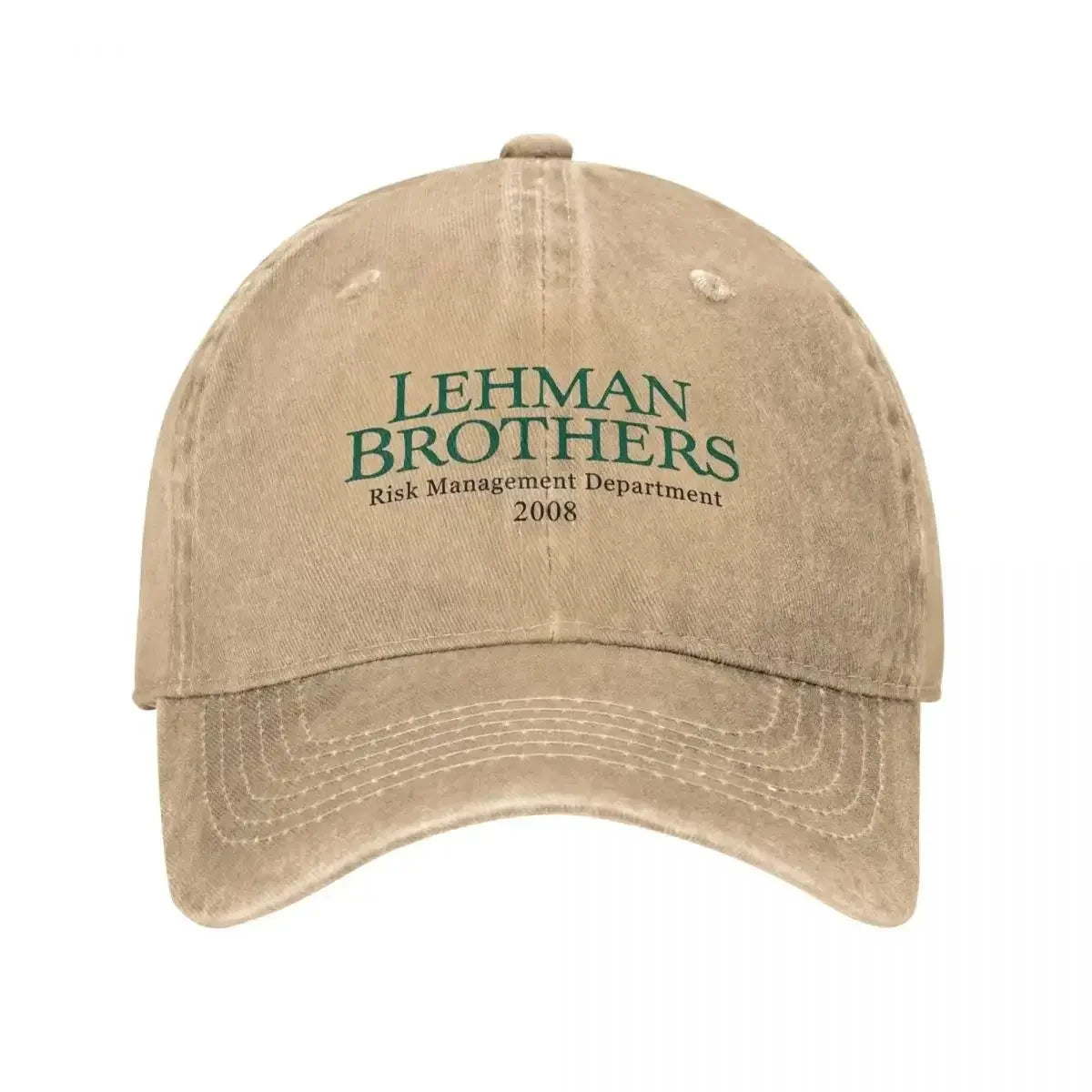 Retro Lehman Brothers Risk Management Department 2008 Trucker Hat Unisex Distressed Washed Headwear
