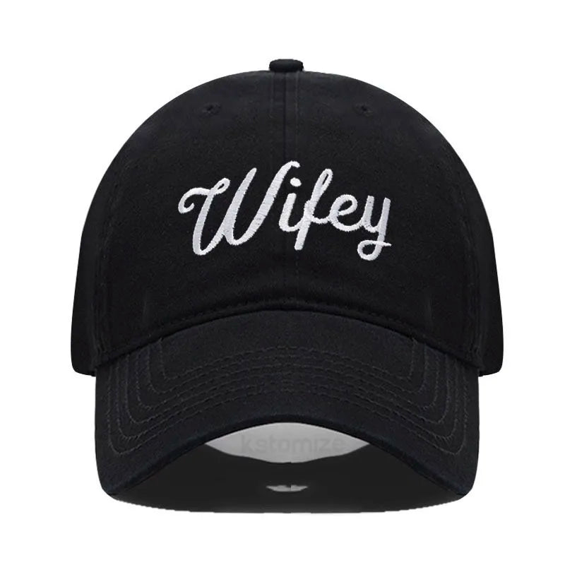 Embroidered Wifey Hubby Hat Soft Cotton Adjustable Couple Baseball Cap Men Women Wholesale