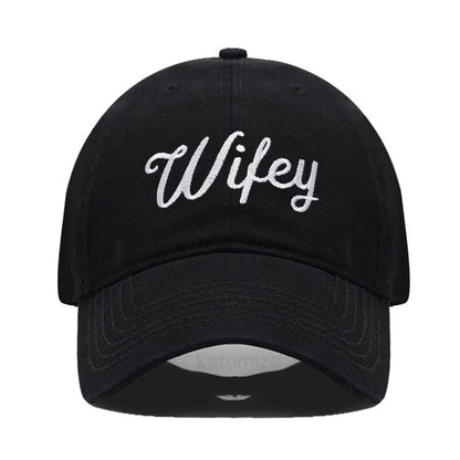 Embroidered Wifey Hubby Hat Soft Cotton Adjustable Couple Baseball Cap Men Women Wholesale