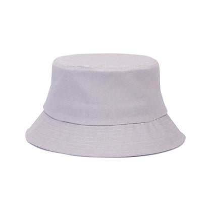 100 Cotton Solid Color Bucket Hat Summer Sun Protection Breathable Round Crown