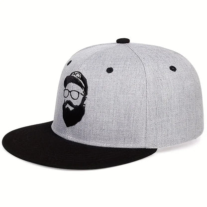 Unisex Uncle Beard Embroidery Hip-Hop Hats Spring Autumn Adjustable Casual Snapback Baseball Caps