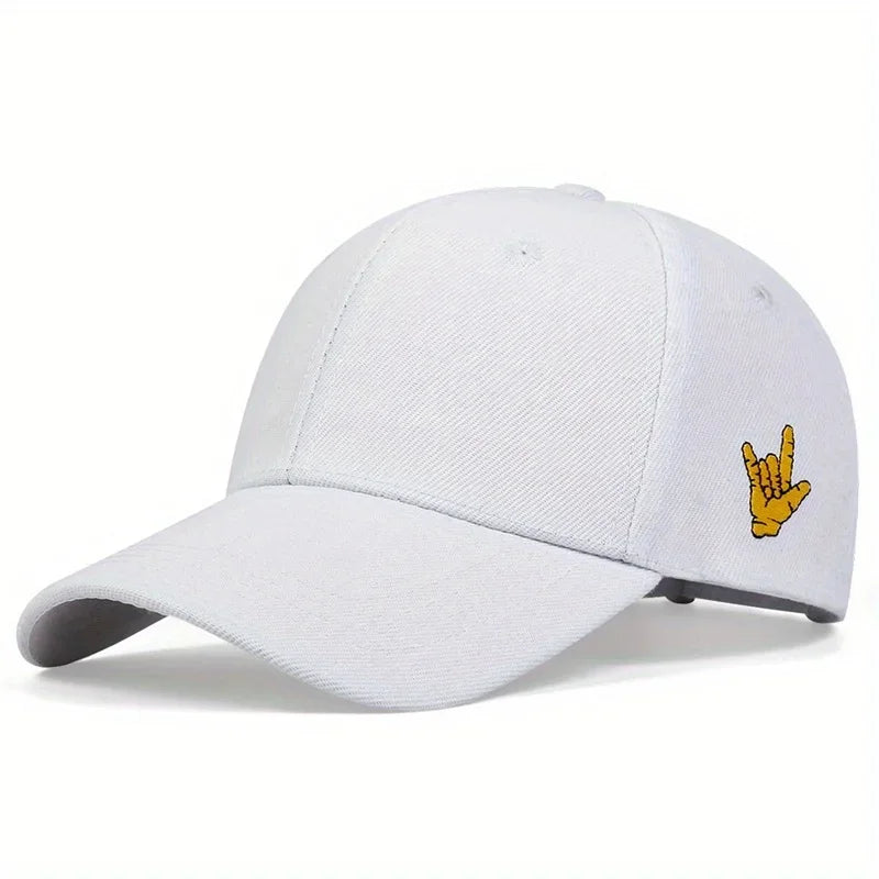 Unisex Side Finger Embroidery Baseball Caps Spring Autumn Outdoor Adjustable Casual Hats Hip Hop Hat