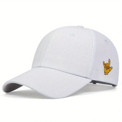 Unisex Side Finger Embroidery Baseball Caps Spring Autumn Outdoor Adjustable Casual Hats Hip Hop Hat