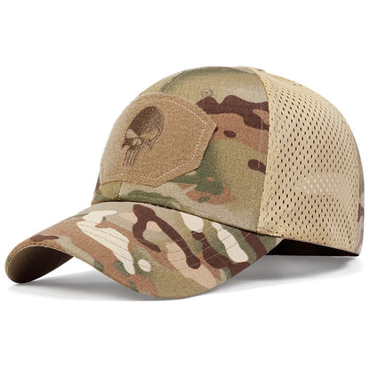 Unisex Skull Embroidered Top Patch Breathable Baseball Caps Spring Autumn Outdoor Adjustable Casual