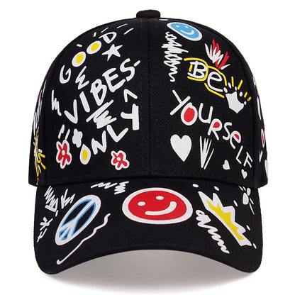 Letter Printing Graffiti Hip Hop Baseball Cap Outdoor Couple Universal Wild Sun Hat Sports Casual