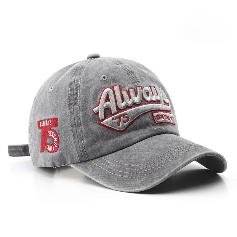 Retro Baseball Cap 3d Embroidery Always Unstructured Distressed Hat