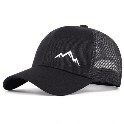 Unisex Mountain Range Embroidery Baseball Net Caps Spring Summer Outdoor Adjustable Casual Hats
