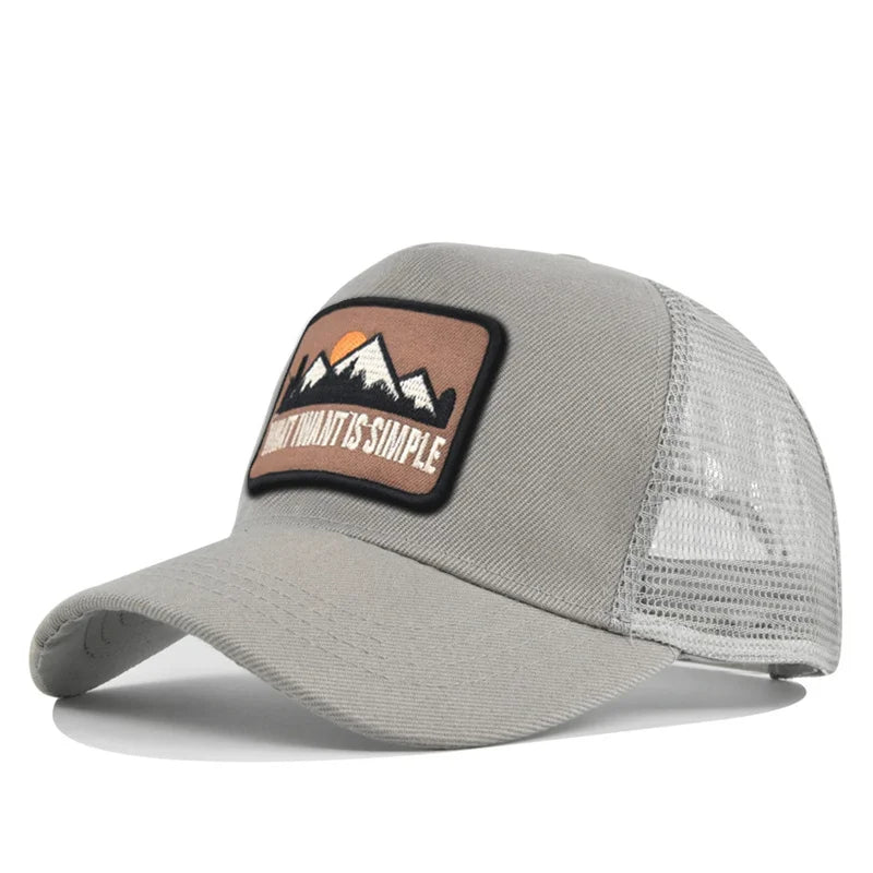 Brand Letter Mesh Breathable Hat Women Men Embroidery Baseball Cap Snapback Sunshade Outdoor Sunhat