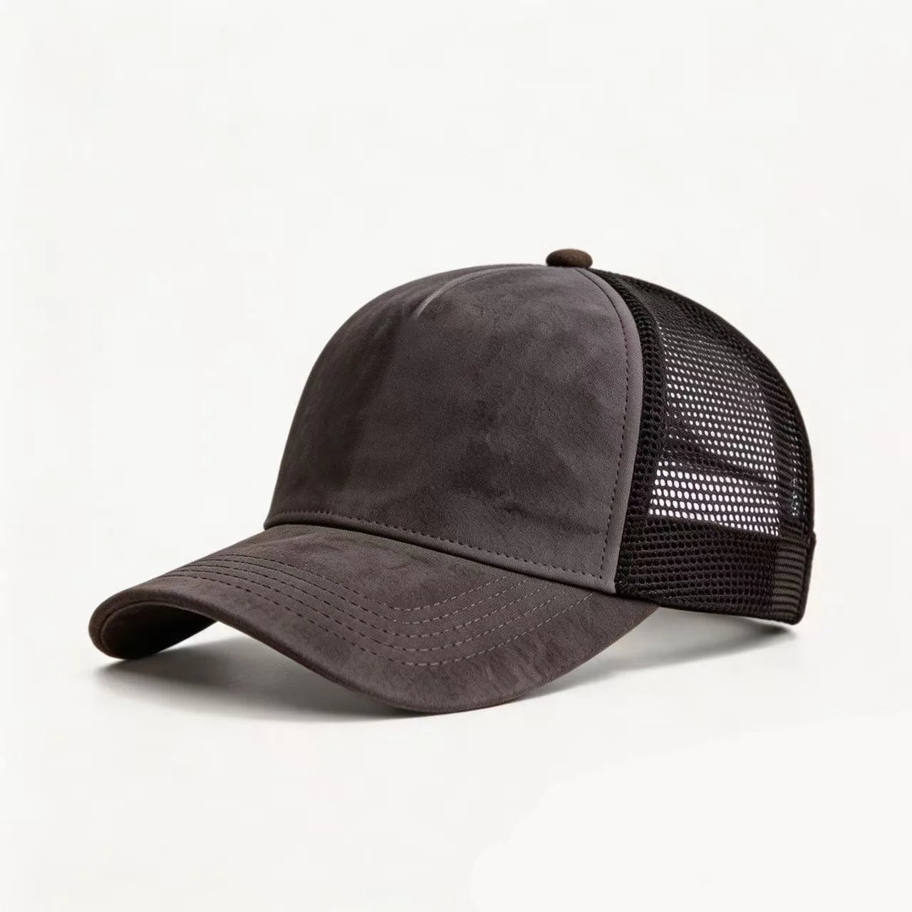 Summer Mesh Baseball Cap Women Men Solid Suede Patch Snapback Hat Casual Breathable Unisex Street