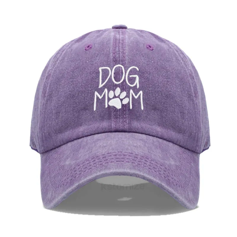 Dog Mom Embroidered Baseball Cap Women Men Adjustable Soft Cotton Dad Hat Unisex Classic Golf Caps