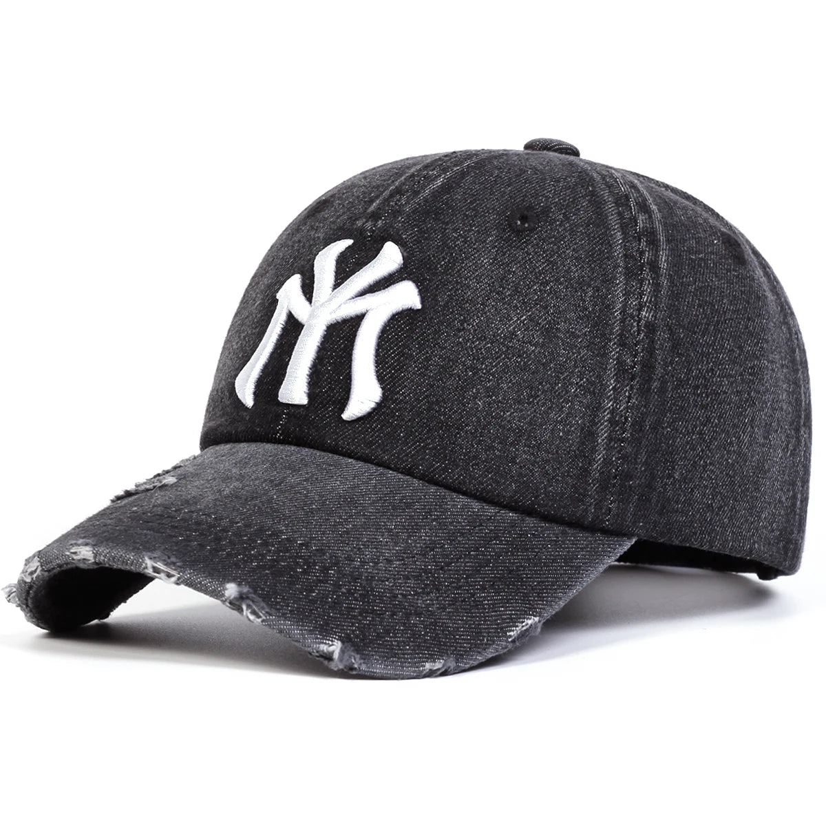 Unisex Letter Embroidery Hole Denim Baseball Caps Spring Autumn Outdoor Adjustable Casual Hats