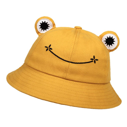 Cute Frog Bucket Hats Women Hat Summer Outdoor Sun Fishing Cap Cotton Wild Panama