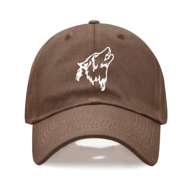 Women S Baseball Cap Men Washed Cotton Wolf Howl Embroidery Dad Hat Sport Golf Caps Man Sun Hats