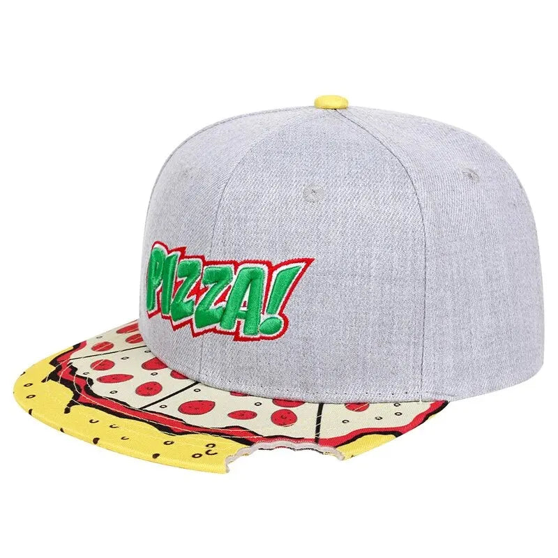 Unisex Eye Pizza Embroidery Hip-Hop Hats Spring Autumn Outdoor Adjustable Casual Baseball Caps