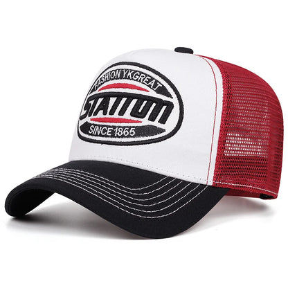 Style Unisex Baseball Cap Classic Station Letter Pattern Mesh Men Women Breathable Streetwear Summer