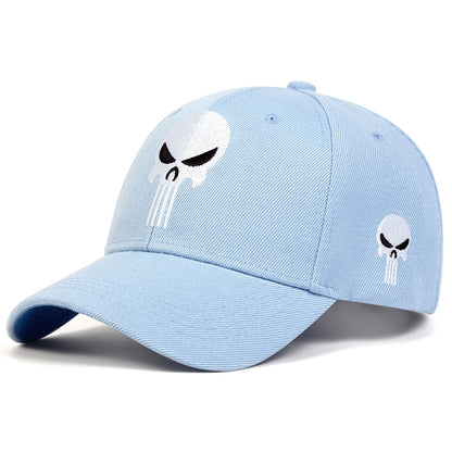 Unisex Skull Head Embroidery Baseball Caps Spring Autumn Outdoor Adjustable Casual Hats Sunscreen