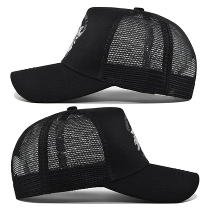 Spring Summer Printed Mesh Breathable Baseball Cap Personality Logo Men Women Couples Visor Hat