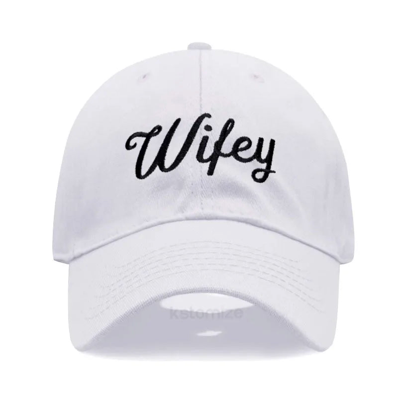 Embroidered Wifey Hubby Hat Soft Cotton Adjustable Couple Baseball Cap Men Women Wholesale