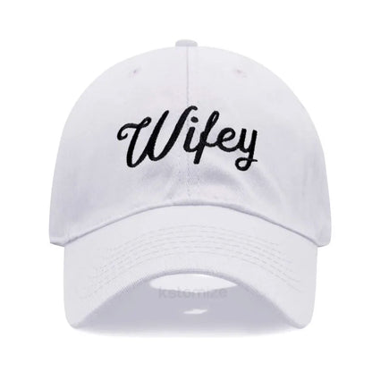 Embroidered Wifey Hubby Hat Soft Cotton Adjustable Couple Baseball Cap Men Women Wholesale