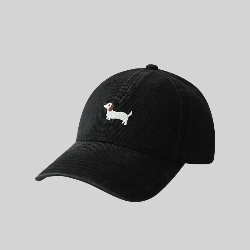 Dachshund Embroidery Baseball Hat Sunscreen Outdoor Suitable Men Women Daily Leisure Matching