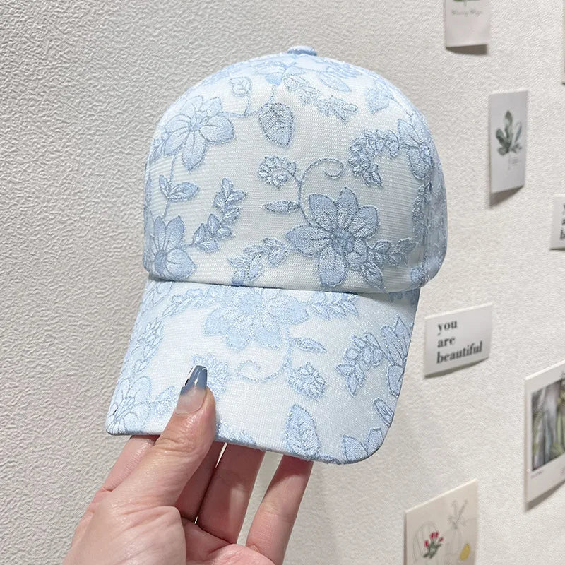 Lightweight Lace Sun Hat For Women - Breathable, Uv Protection Baseball Cap | Fashionable Streetwear Accessory With Adjustable